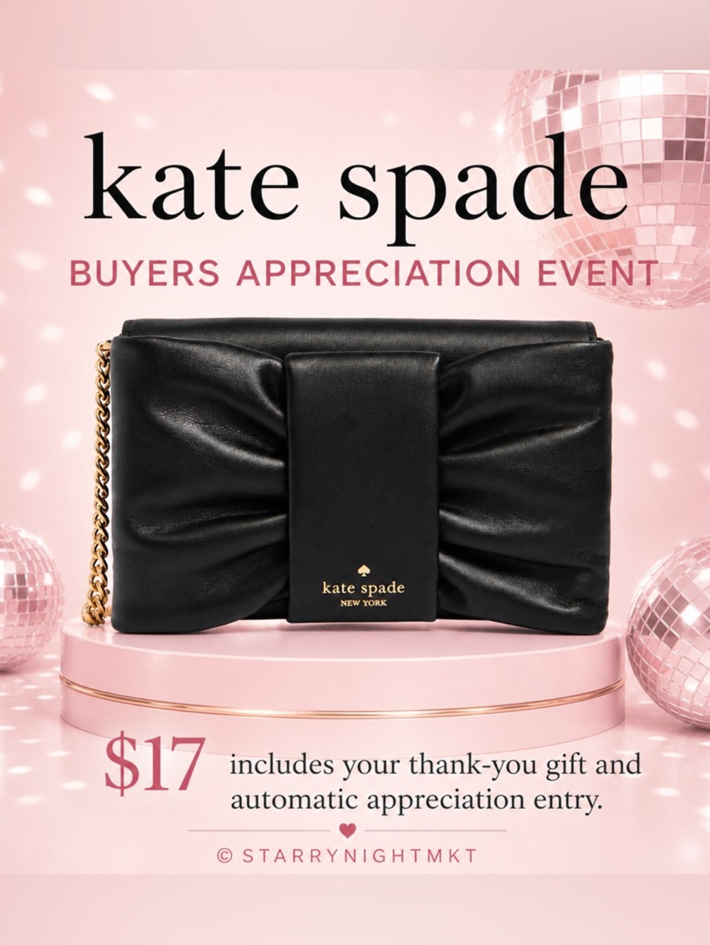 🖤✨ KATE SPADE Buyers Appreciation Event — Bow Flap Crossbody Bag ✨🖤